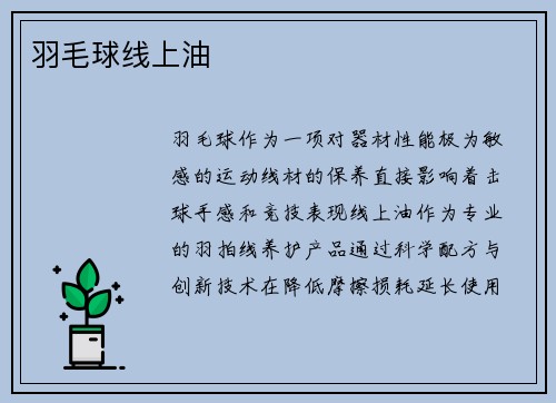 羽毛球线上油